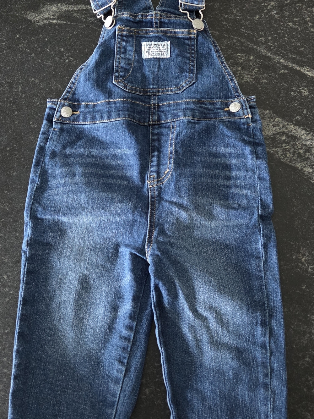 Toddler Levi's Denim Overalls - Blue and Tan Patch